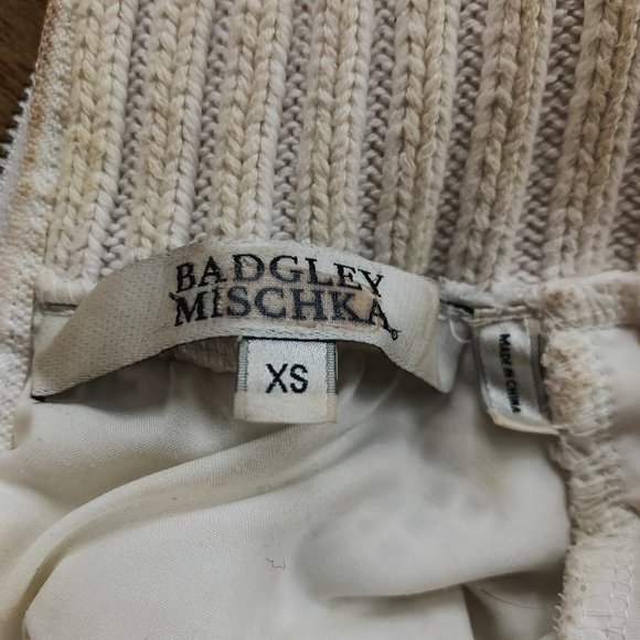 Badgley Mischka Ivory Embroidered Sweater XS - Picture 4 of 5